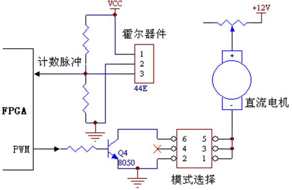 直流電機和開關(guān)型霍爾器件的電路原理圖